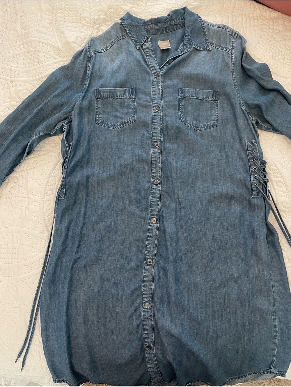 Chico's Denim-Blue Button-Up Shirt